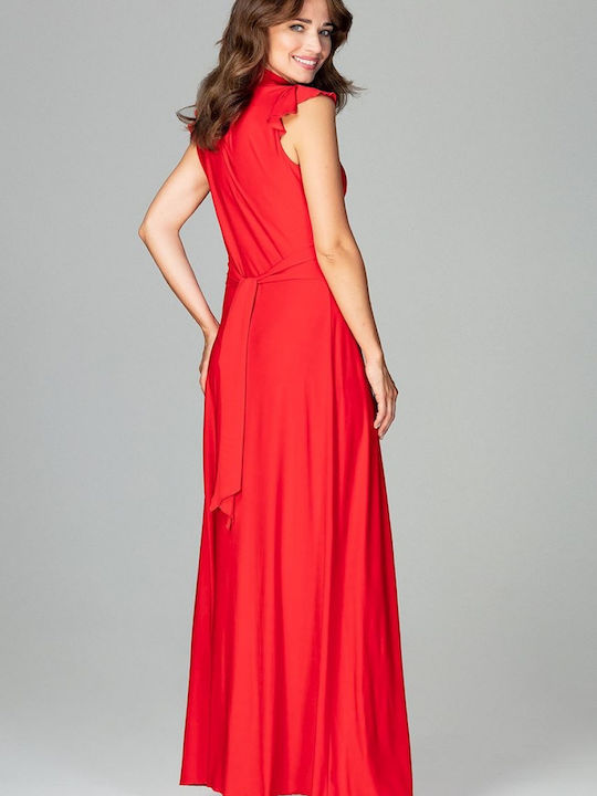 Lenitif K486 Maxi Dress for Wedding / Baptism Red