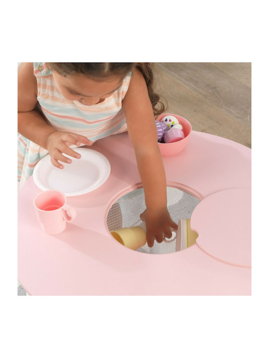 Round Storage Table Комплект Детска Маса със Столове от Пластмаса Розов Kidkraft