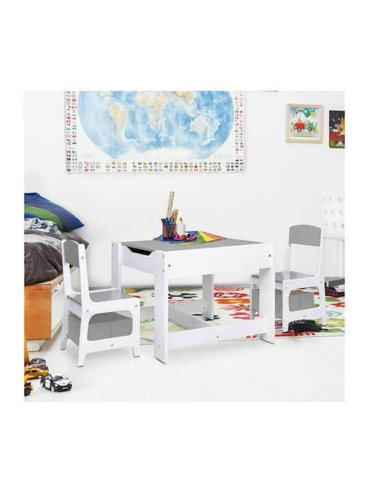 Kids Table and Chairs Set made of Wood White vidaXL