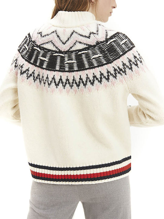 Tommy Hilfiger Sweater Senah Turtle-NK-Snow Damen Bluse Langärmelig Rollkragenpullover Weiß