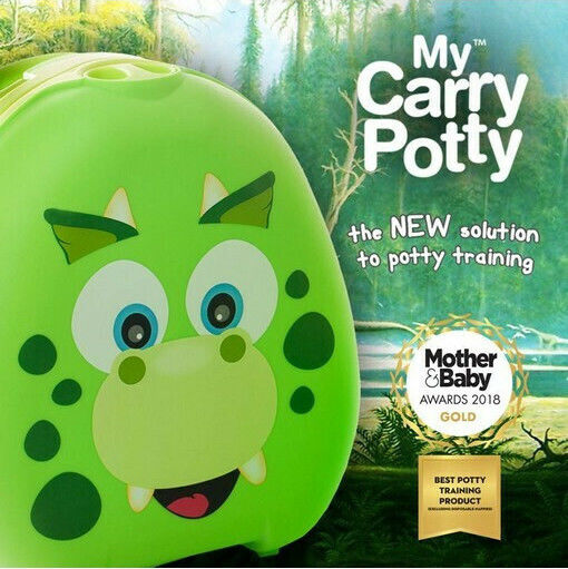 My Carry Potty Portable Potty Dino with Lid Green up to 50kg