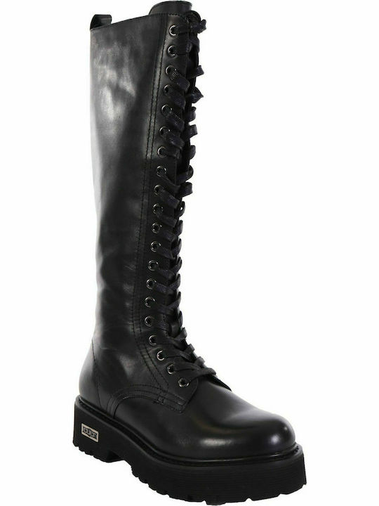 KULTSCHUHE STIEFEL SCHRÄGSTRICH SCHWARZ