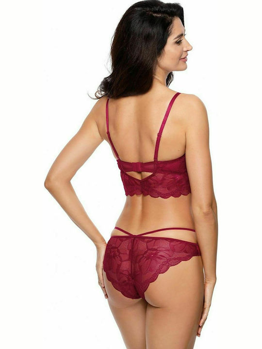 Gorteks Charlize/F Damen Slip mit Spitze Rot