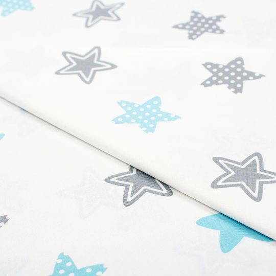 Dimcol Star Baby Sheet Crib Cotton Fitted Light Blue 70x140cm