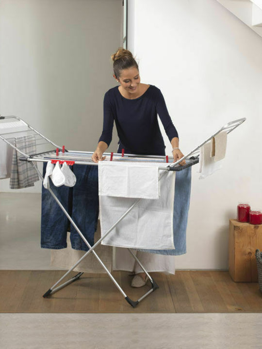 Vileda Aluminium Aluminum Folding Floor Clothes Drying Rack with Hanging Length 20m