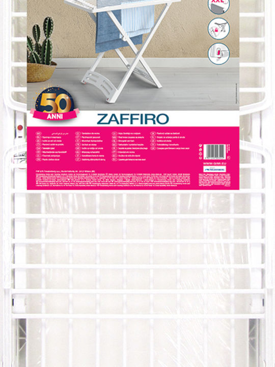 Gimi Zaffiro Folding Floor Clothes Drying Rack for Balcony Plastic with Wheels with Hanging Length 20m