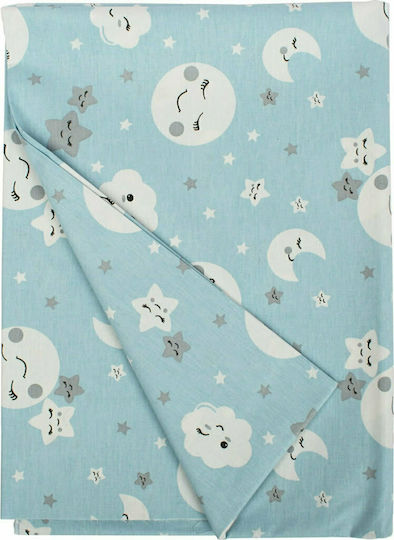 Dimcol Smile Бебешки Чаршаф За Количка Памук с ластик Син 70x140бр