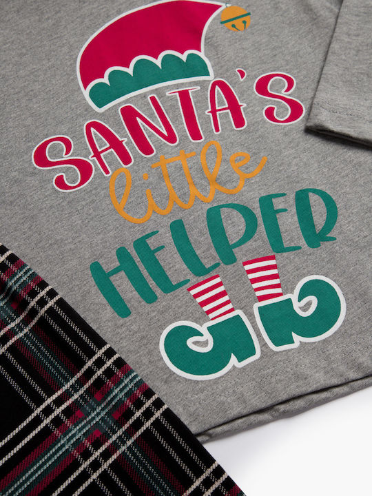 Minerva Kids' Pajamas Winter Gray XMas Elf