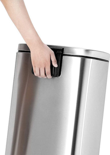 Songmics Metallischer Mülleimer mit Pedal Soft-Close 30l Silber