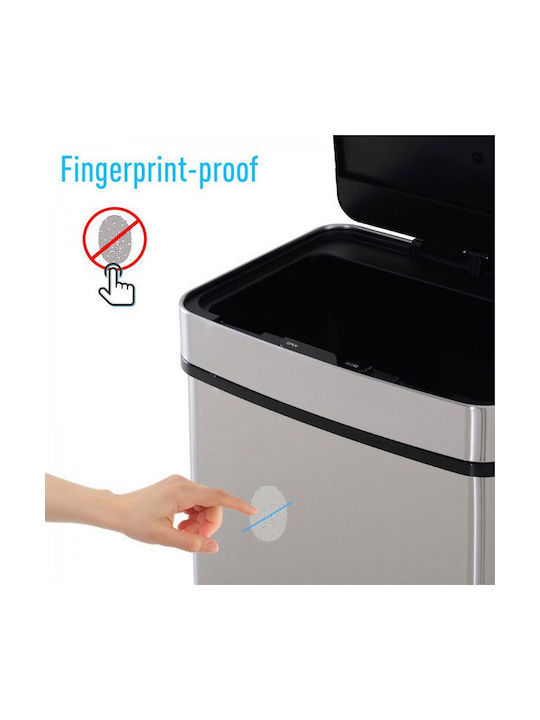 HomCom Waste Bin Recycling made of Stainless Steel with Photocell Silver 72lt 1pcs
