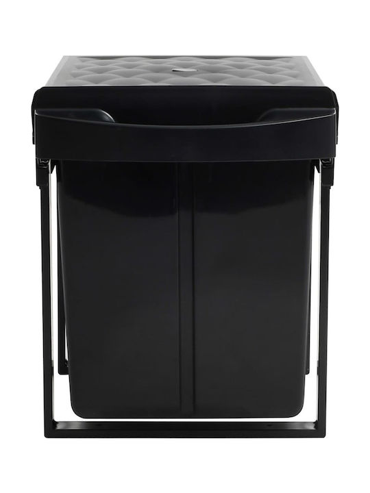 vidaXL Soft Close Waste Bin Recycling Plastic for Cabinet Black 48lt 1pcs