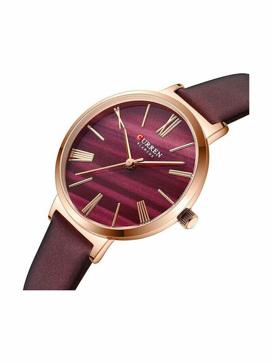 Curren Ceas de Damă cu Burgundy Curea din Piele