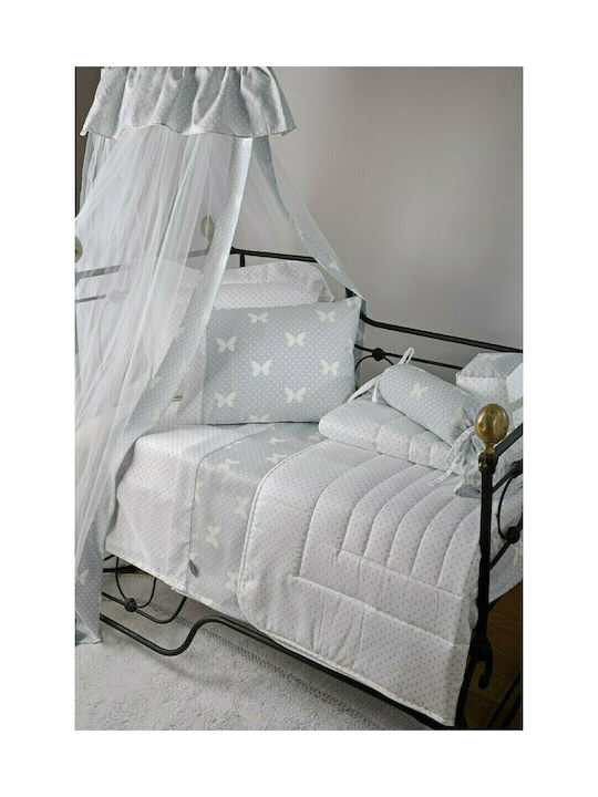 Down Town Home Baby Sheets Set Cradle Cotton Satin Gray 75x125cm 3pcs