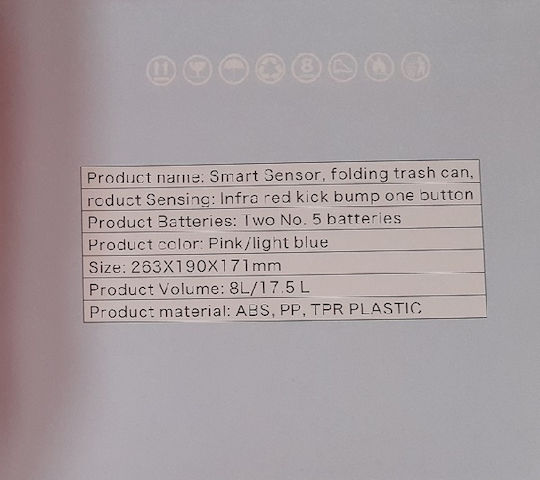Factory ZSW-L11 Mülleimer Kunststoff mit Sensor Weiß-Rosa 8lt