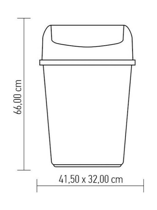 Cyclops Κάδος Απορριμμάτων Πλαστικός Γκρι 55lt