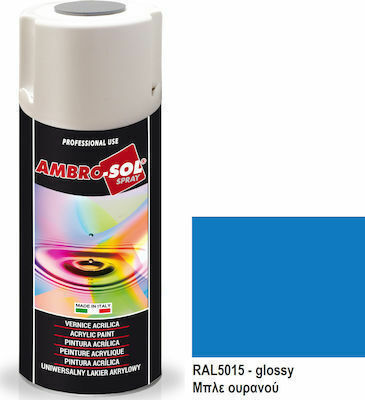 Ambro-Sol Спрей Боядисване V400 Акрилен с Блестящ Ефект небесно синьо RAL 5015 400мл
