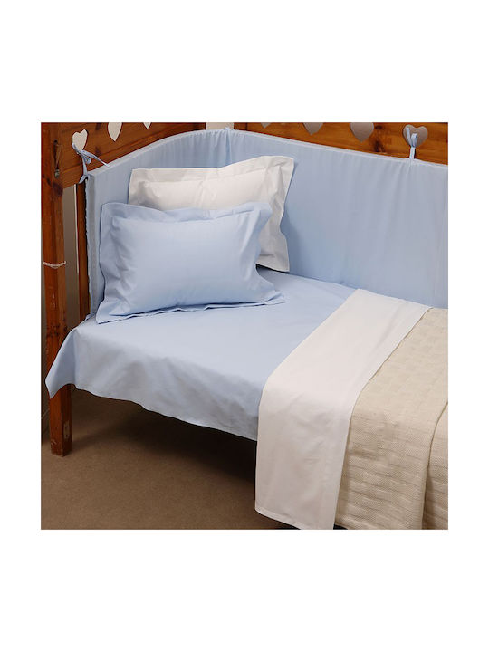 Anna Riska Prestige Baby Bettlaken Für Wiege Baumwolle Hellblau 80x100cm