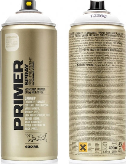Montana Cans Spray Grundierung Primer Universal mit Metallisch Effekt White 400ml