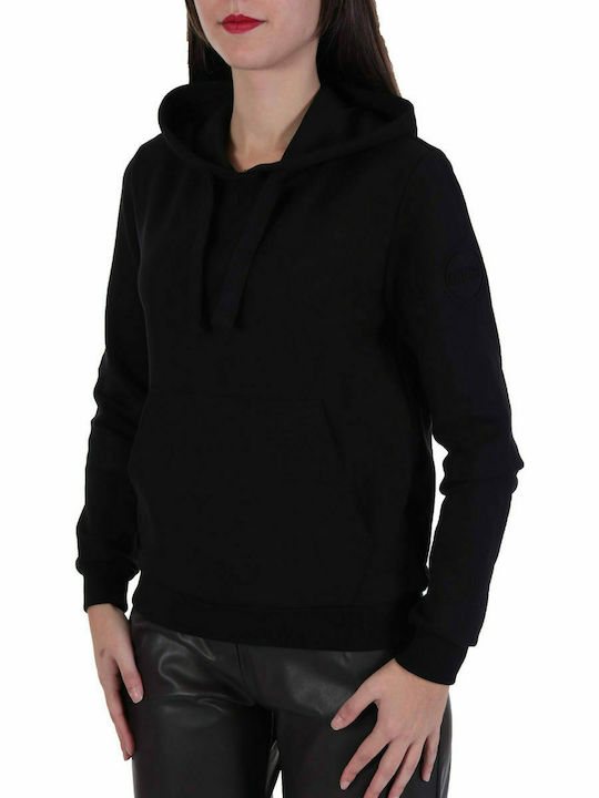 COLMAR SWEATSHIRT WITH HOOD NEUTRAL LADIES SWEATSHIRT POCKET LOGO SLEEVE BLACK