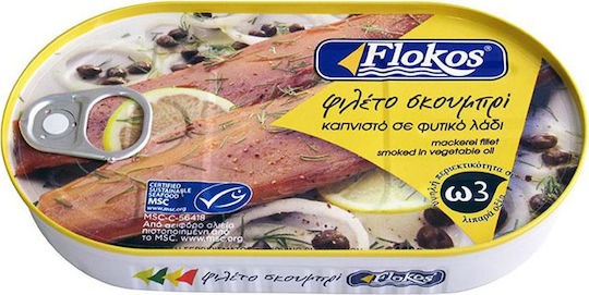 Flokos Mackerel Fillet in Smoked Vegetable Oil 160gr