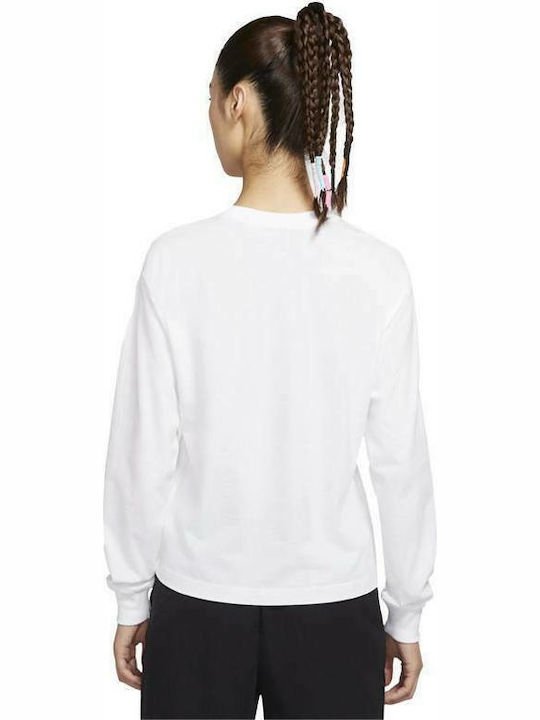 Nike Icon Clash Damen Sportlich Baumwolle Bluse Langärmelig Weiß