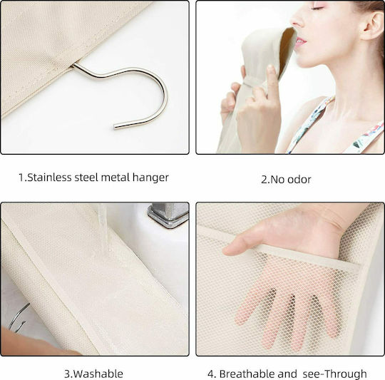 Fabric Hanging Storage Case for Underwear in Gray Color 1pcs