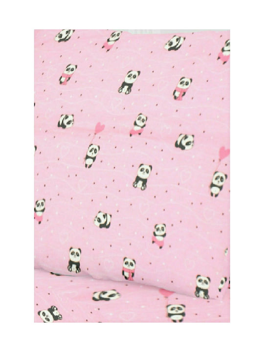 Dimcol Panda Baby Sheet Cradle Cotton 111 Pink 80x110cm 1914413715811179