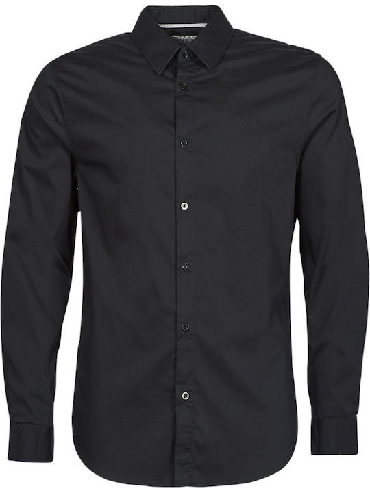 Sunset Long-sleeved Cotton Shirt Black