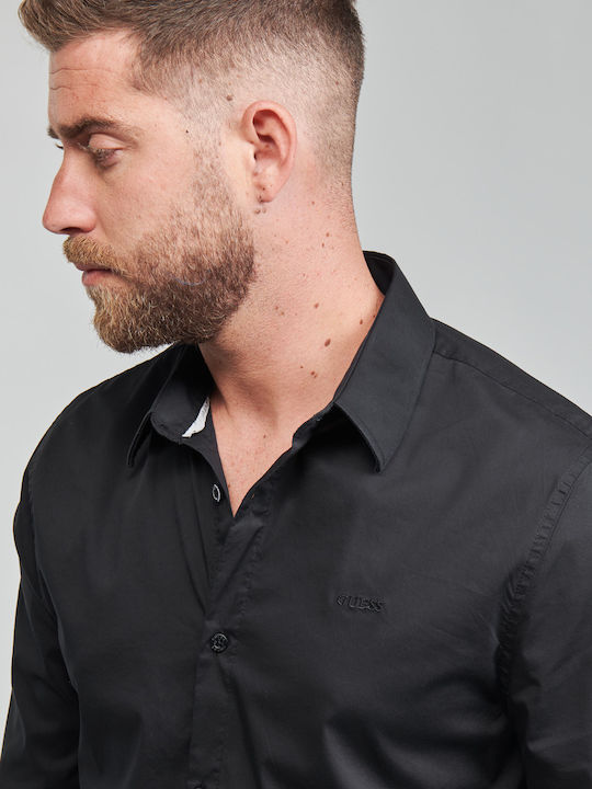 Sunset Long-sleeved Cotton Shirt Black