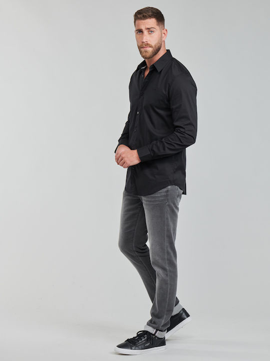 Sunset Long-sleeved Cotton Shirt Black