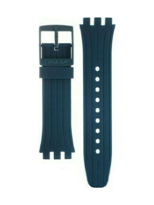 Swatch Καουτσούκ Λουράκι Navy Μπλε 20mm