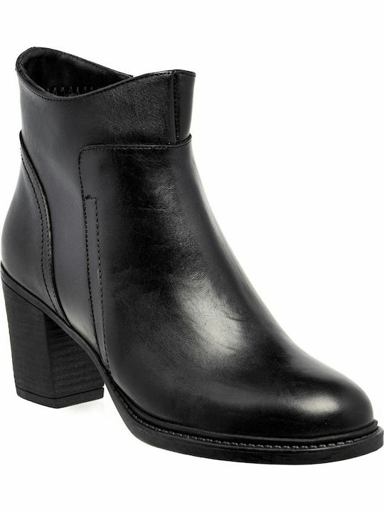 Mago Shoes 077-39469 Leather Women's Ankle Boots Black