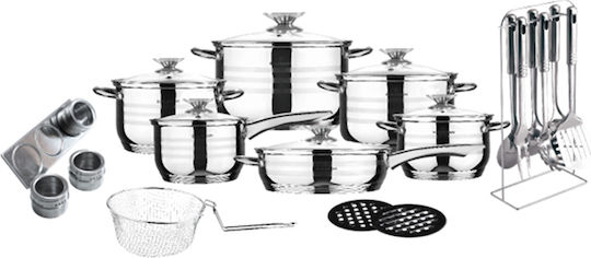 Blaumann BL-3134 Set de Vase de Gătit din Oțel Inoxidabil Argintiu 27 Piese Blaumann BL-3134 Set de Vase de Gătit din Oțel Inoxidabil Argintiu 27 Piese