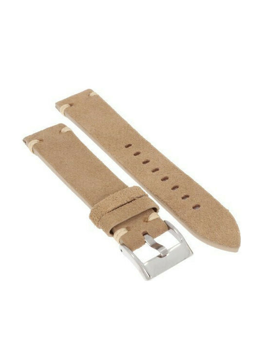 Diloy Straps Δερμάτινο Λουράκι Μπεζ 22mm