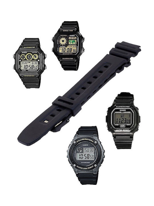 Casio Rubber Strap Black 18mm