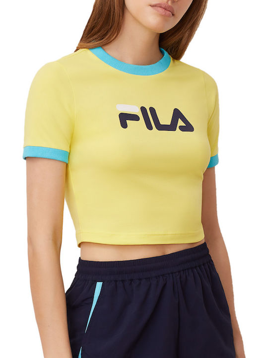 Tionne Women's Summer Crop Top Cotton Short Sleeve Yellow