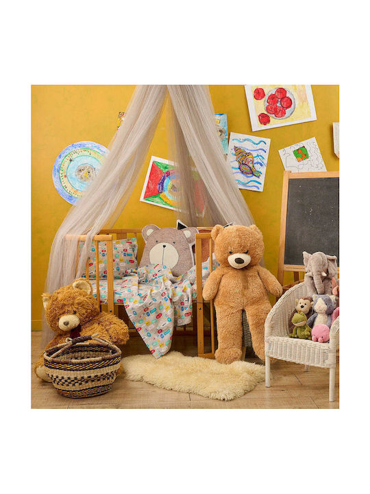 Cokitex Baby Text Baby Sheets Set Crib Cotton Multicolored 120x160cm 3pcs