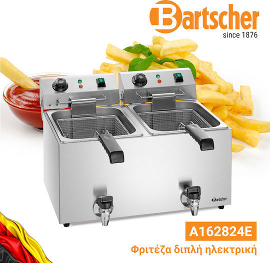 Bartscher Elektrische Fritteuse Doppel 6.6kW Kapazität 2x9lt 57.5x53x38.5cm Snack IV Plus