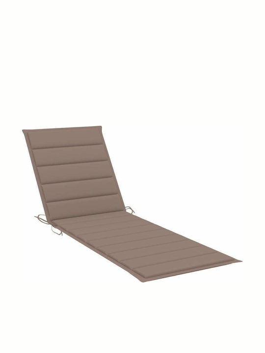 Ξαπλώστρα από Μπαμπού με Μαξιλάρι Καφέ / Taupe 200x65x30εκ.