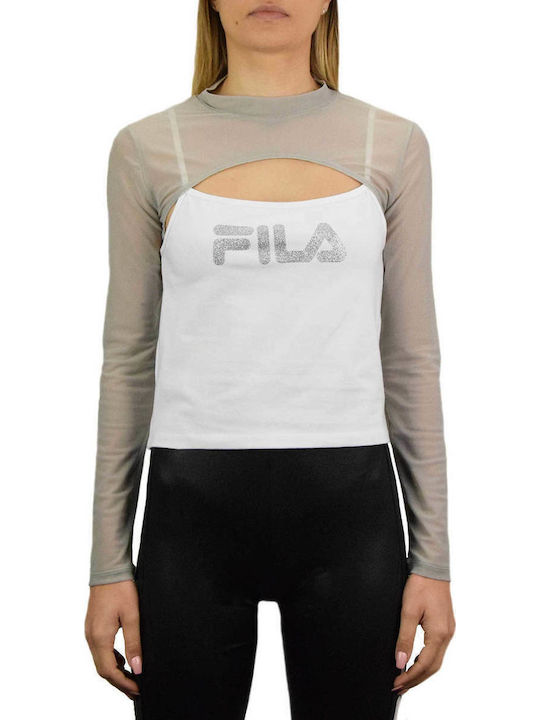 Aerin Women's Athletic Blouse Long Sleeve White