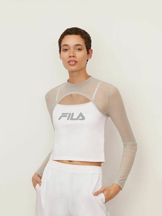 Aerin Women's Athletic Blouse Long Sleeve White
