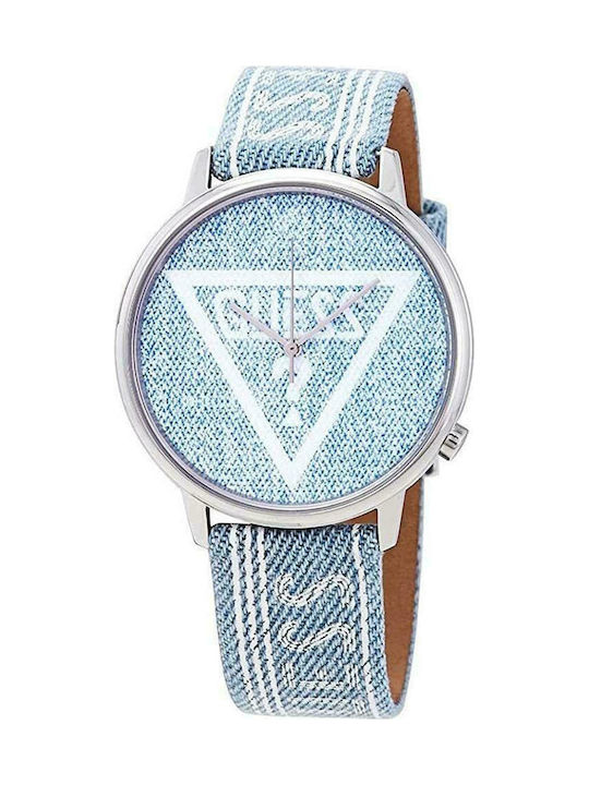 Guess Light Watch with Blue Fabric Strap