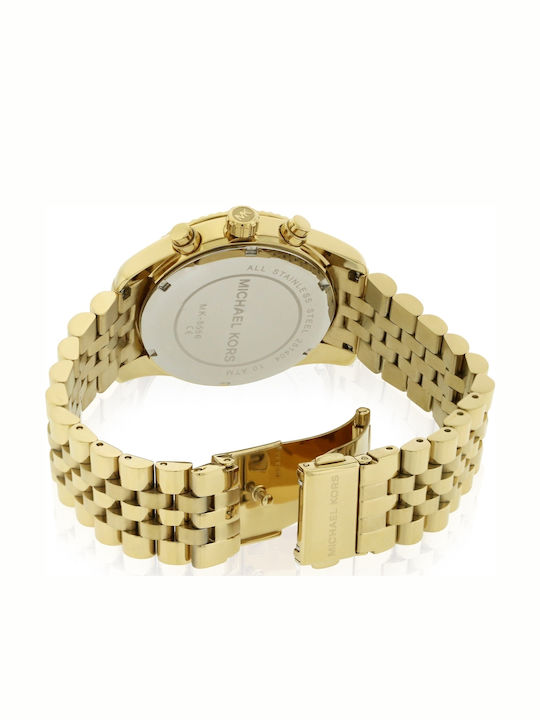 Michael Kors Lexington Women's Watch Chronograph with Gold Metal Bracelet