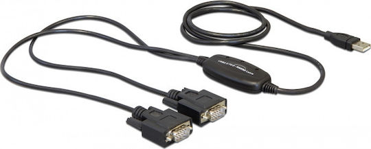 DeLock Καλώδιο USB 2.0 σε 2x RS232 9-pin male 1.4m
