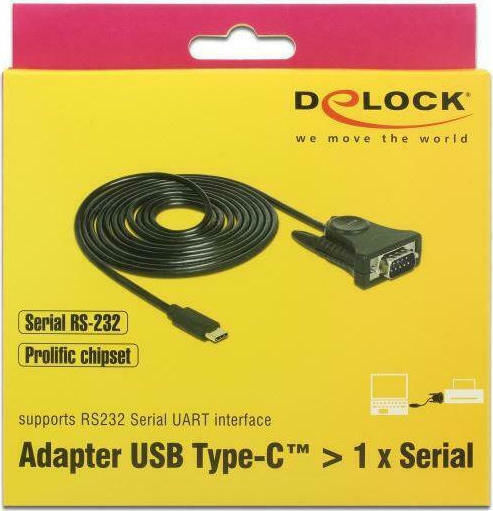 DeLock Cable USB-C to RS232 9-pin male 1.8m (62964) 1pcs
