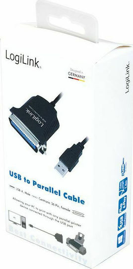 LogiLink Καλώδιο USB 2.0 σε Parallel 36-pin male 1.5m