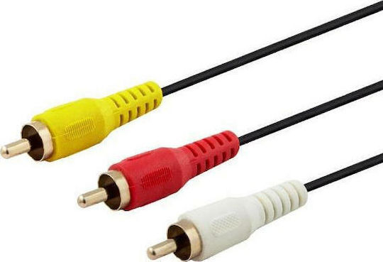 Savio 3x RCA male - RCA male 2m (CLS-14)