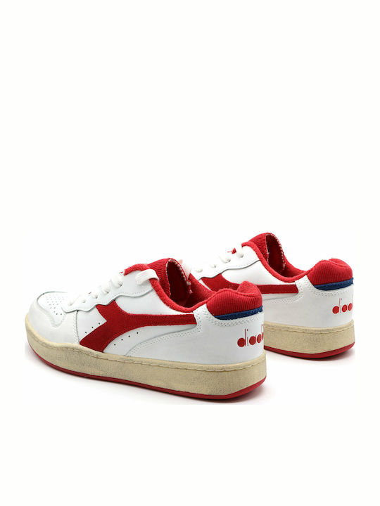 Mi Basket Low Used Herren Sneakers Rot