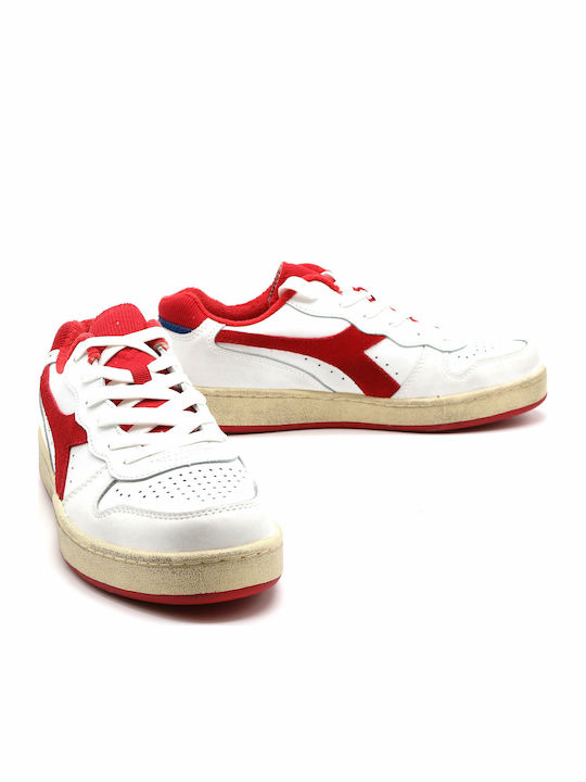 Mi Basket Low Used Herren Sneakers Rot