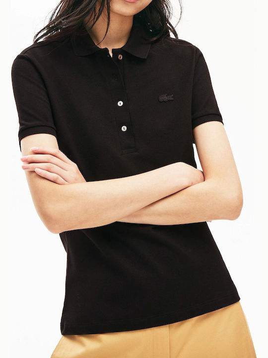 Women's Polo Blouse Short Sleeve Black